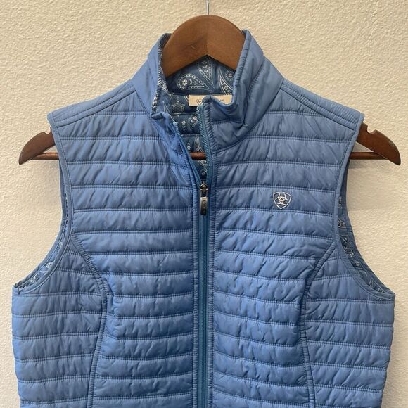 Ariat Ashley Vest Jacket Womens Size M Blue Quilted Lightweight Western Riding - Picture 3 of 7
